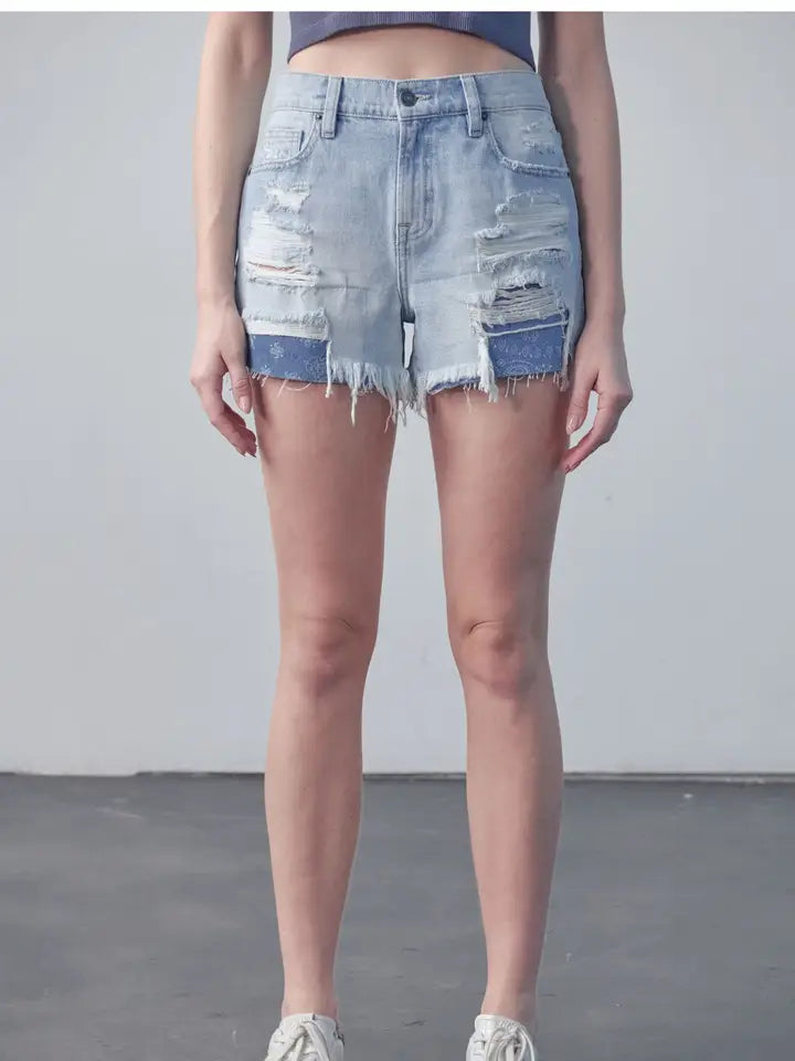 FRAY MID RISE SHORTS