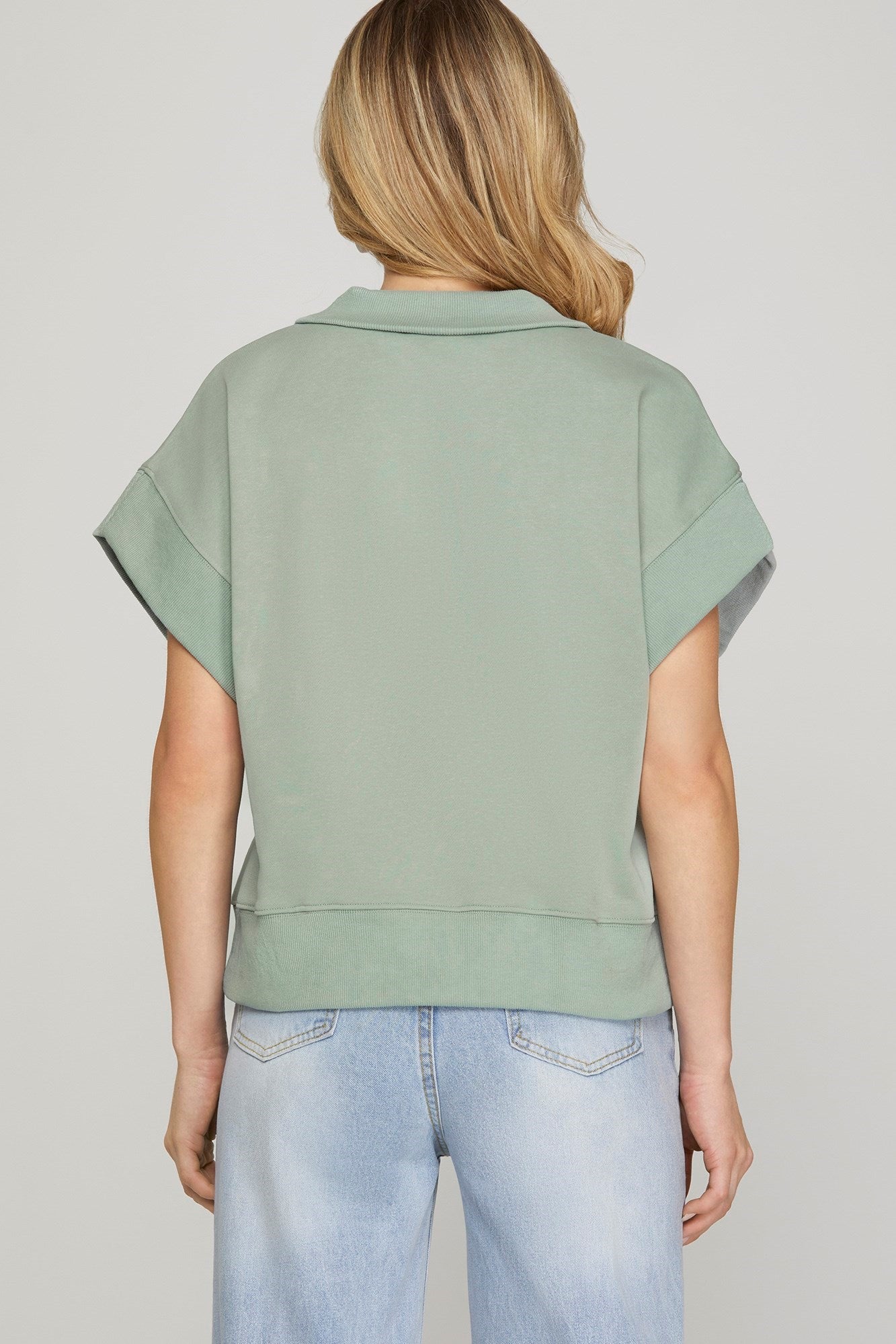 Mock Neck Terry sweat Shirt
