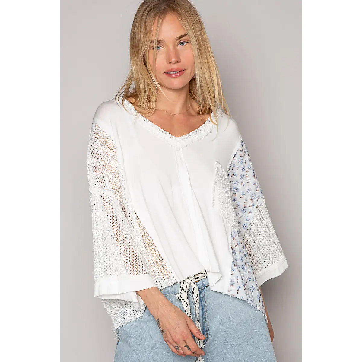 Quarter Sleeve Crochet Top