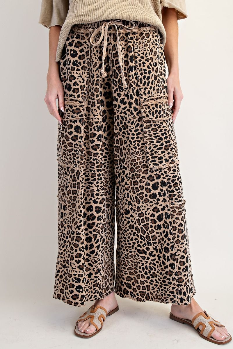 Terry Knit Cheetah Pants