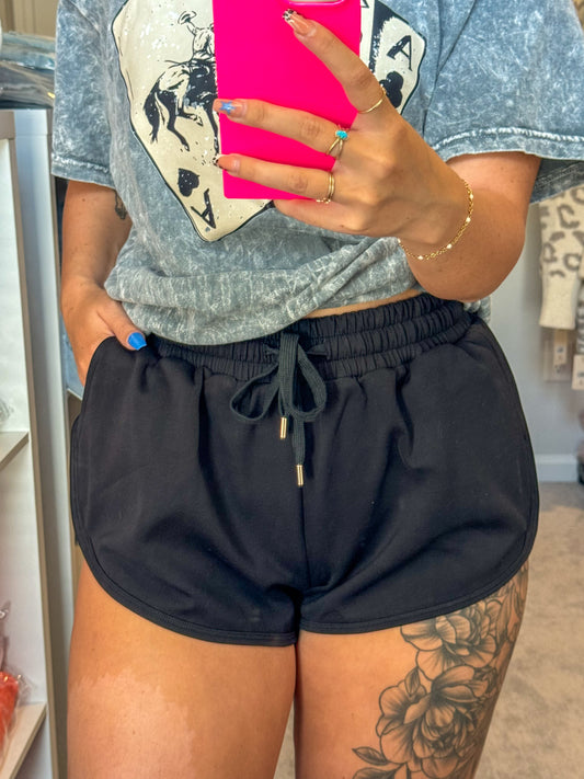 BLACK Drawstring Shorts