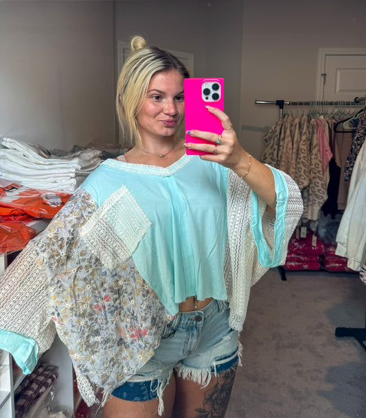 Quarter Sleeve Crochet Top