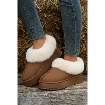Fluffy Bootie Slip Ons