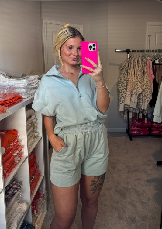 Mock Neck Terry sweat Shirt