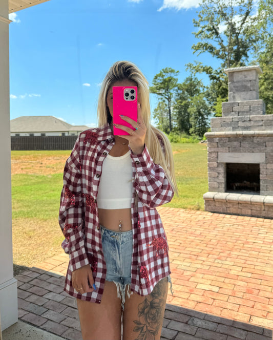 Elephant Glitter Flannel