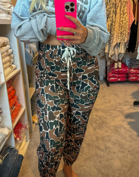 Dark Brown Camo Sweatpants