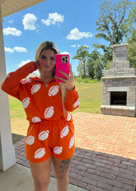 Orange Football Shorts