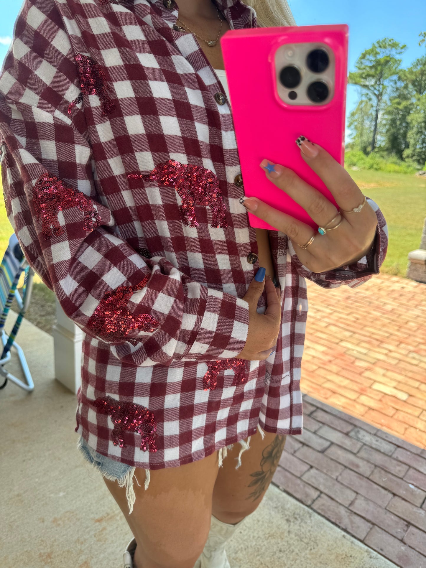Elephant Glitter Flannel