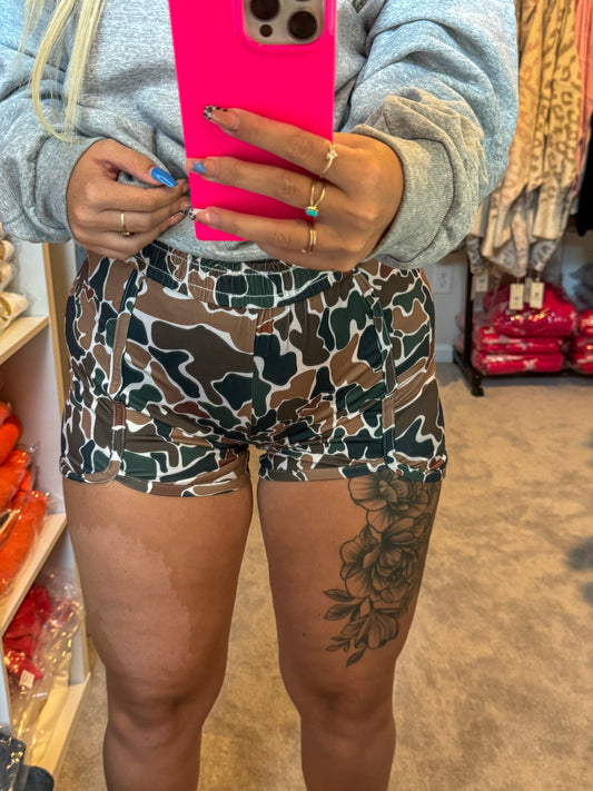 Dark Brown Camo Shorts