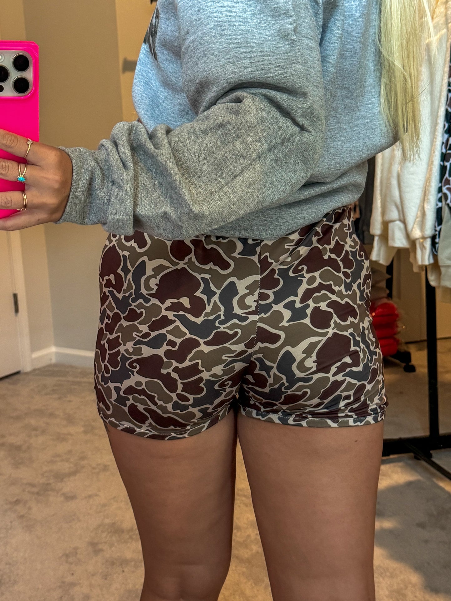 Green and Brown Como Shorts