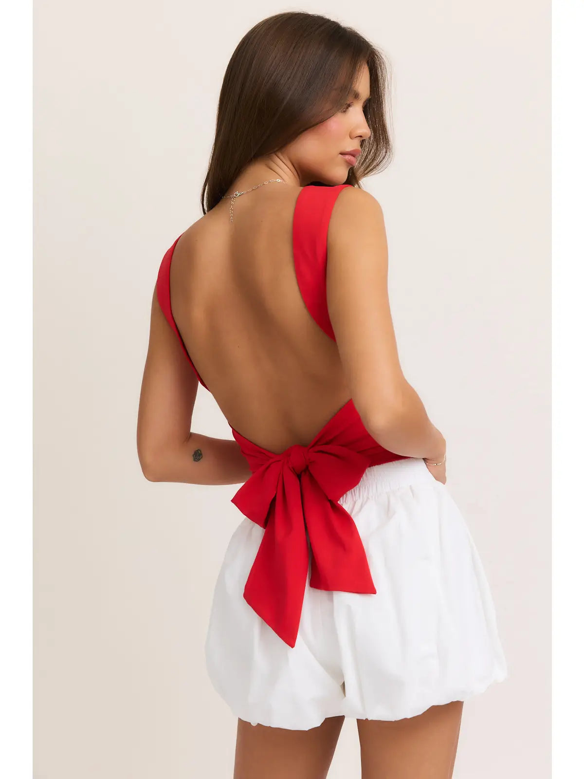 Wide Strap Tie Back Bodysuit