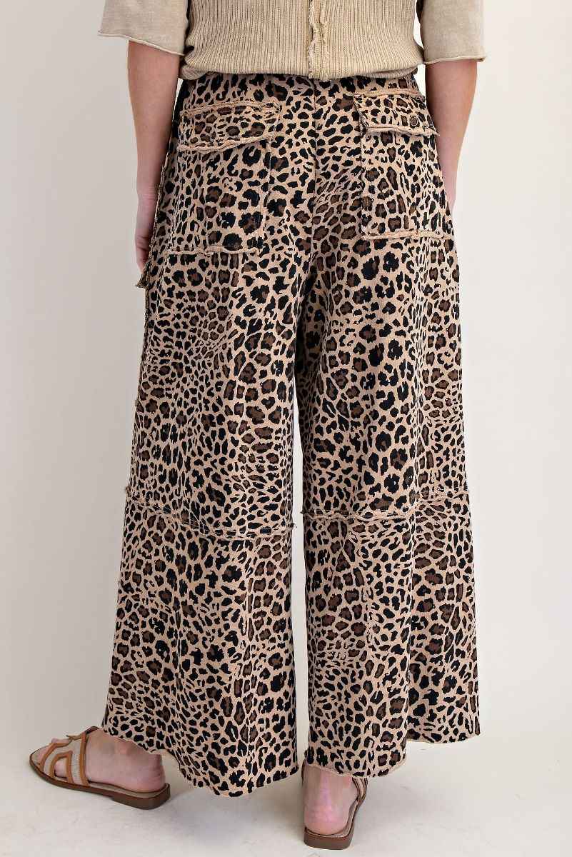 Terry Knit Cheetah Pants