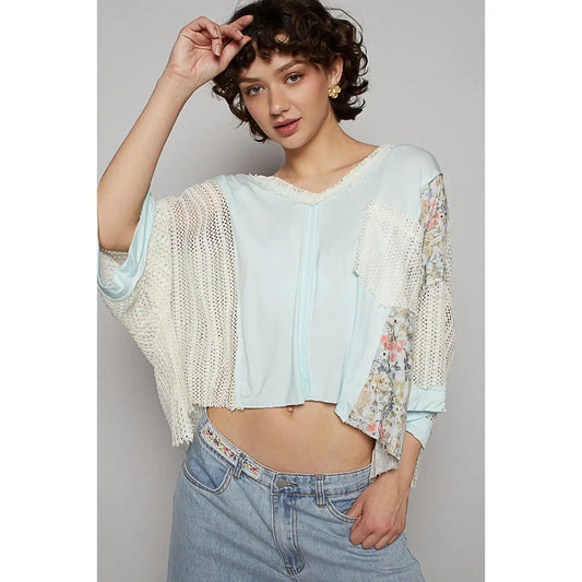Quarter Sleeve Crochet Top