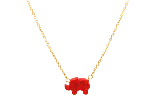Crimson Elephant Necklace