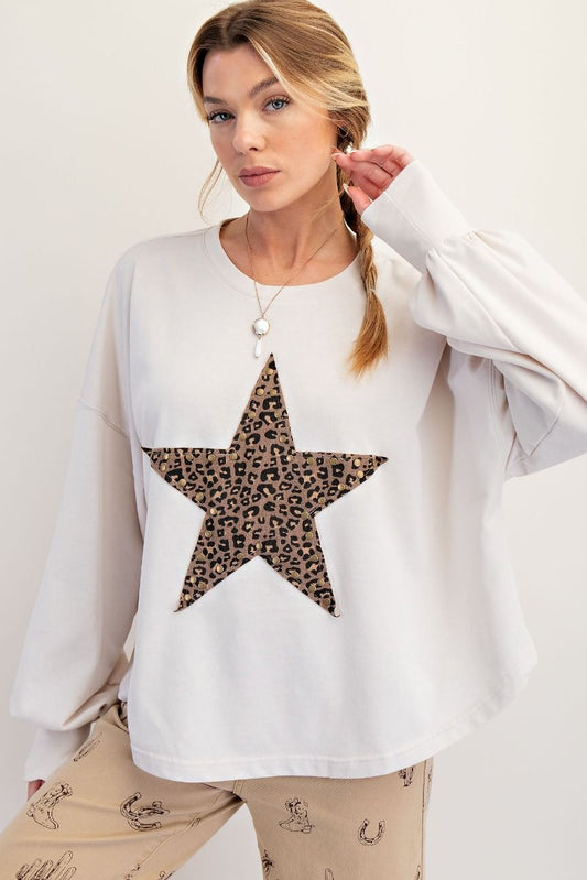 Long Sleeve Cheetah Star Top
